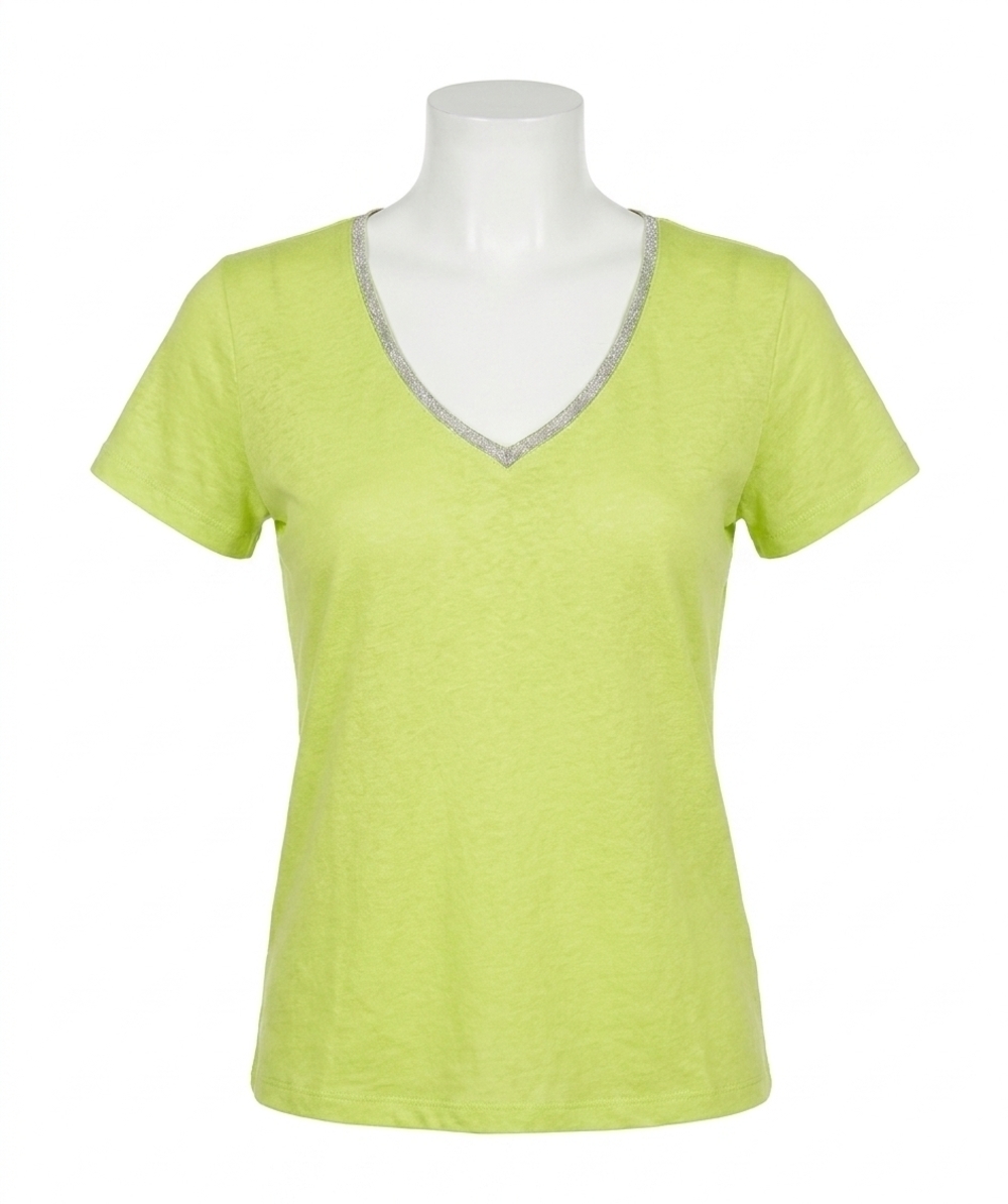 NEW ESQUALO lidy fancy neckline t-shirt in lime